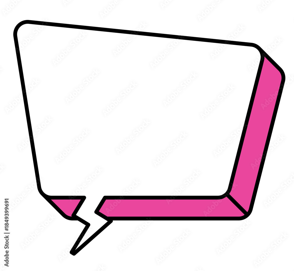 Naklejka premium 台形のポップで立体的なふきだしイラストアイコン