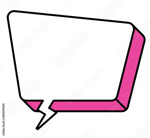 台形のポップで立体的なふきだしイラストアイコン