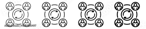 Group Dynamics Icon Set Different Style Collection