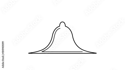 Minimalist black line-art bell icon outline for notifications, UI design and icons