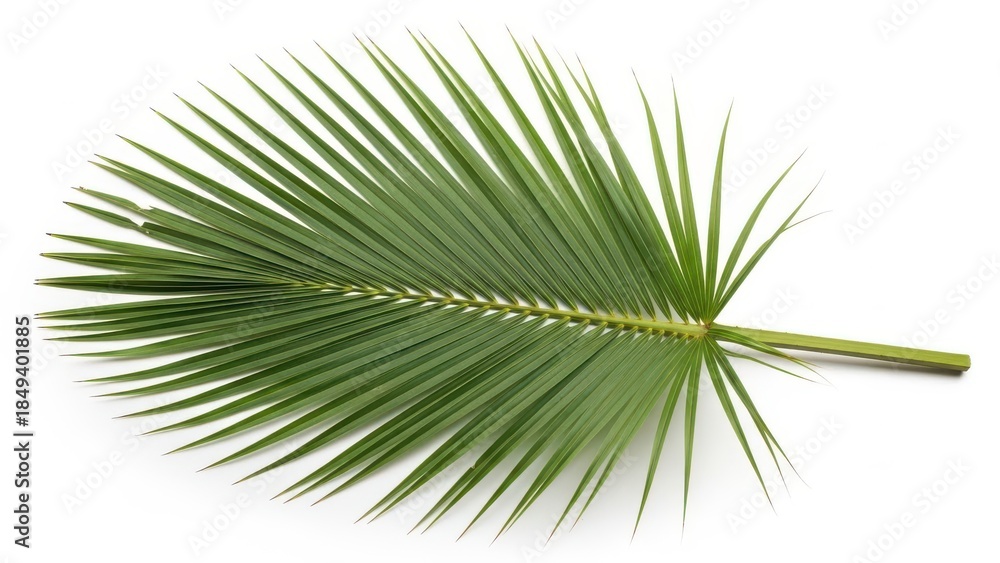 Obraz premium Isolated Palm Leaf Frond on White Background.
