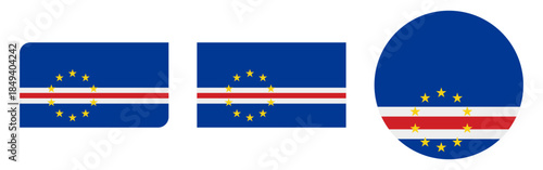 Cuadro en lienzo cape verde circular flag, cape verde rectangular flag flat icon
