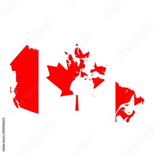 canada map flag flat icon