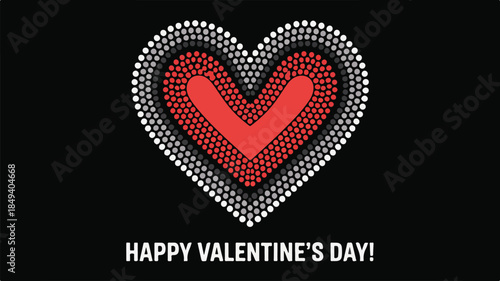Heartfelt Valentine's Day Greeting Card Design with Love Heart and Festive Elements