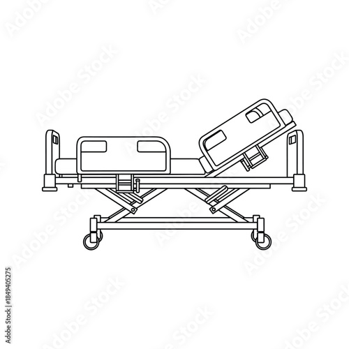 Hospital bed with adjustable head and foot section