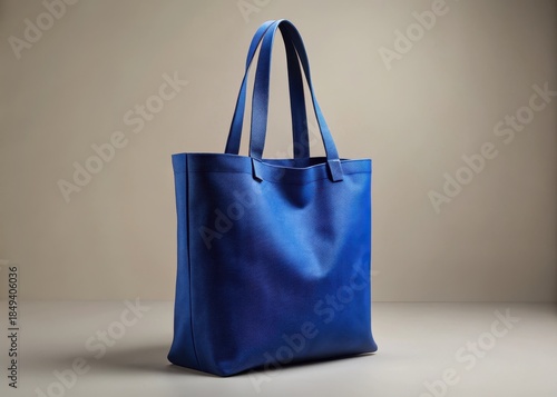 Stylish blue tote bag mockup showcased from two front angles perfect for textile design and product photography