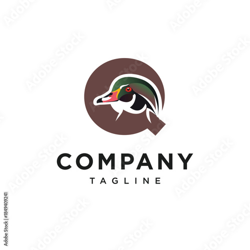 Letter Q Wood Duck Logo Icon Vector