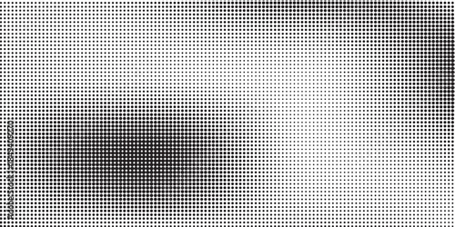 Dotted halftone gradient texture. Vanishing polka dot background. Repeating dots gradation pattern background. Black fading comic pop art overlay backdrop. Raster effect wallpaper. Vector halftone