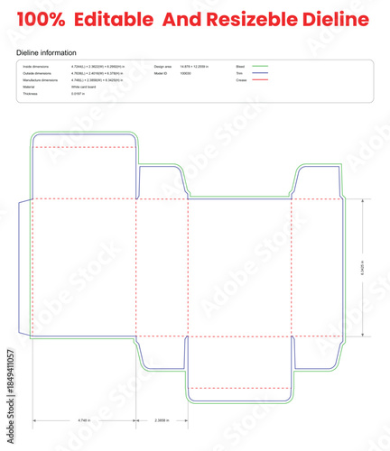 tuck end paper box dieline template box dieline die lines packaging custom dieline  box cardboard box dieline pizza box dieline printable product packaging layout,
