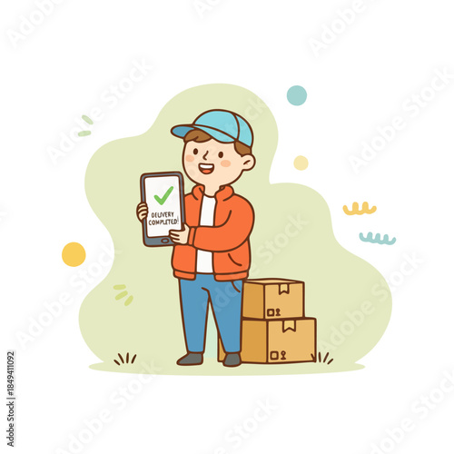Modern Online Delivery and E-commerce Illustration Set
