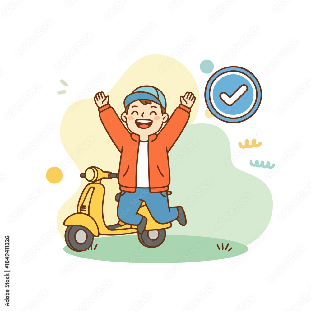 Fototapeta premium Modern Online Delivery and E-commerce Illustration Set