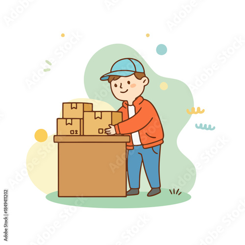 Modern Online Delivery and E-commerce Illustration Set