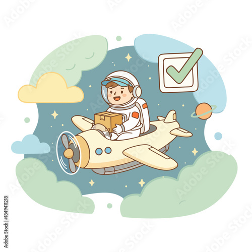 Modern Online Delivery and E-commerce Illustration Set