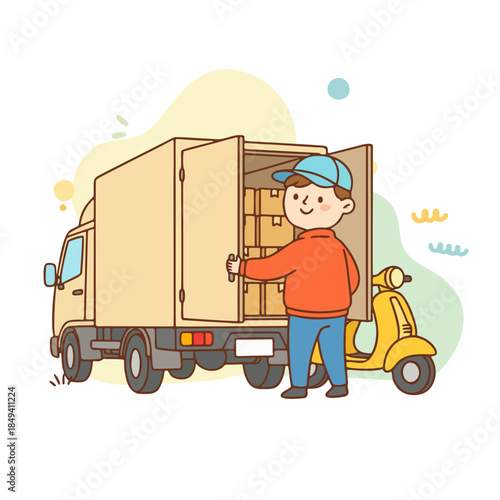 Modern Online Delivery and E-commerce Illustration Set