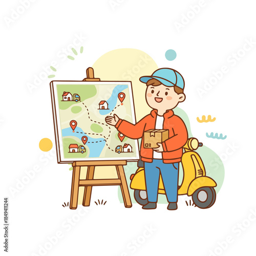 Modern Online Delivery and E-commerce Illustration Set