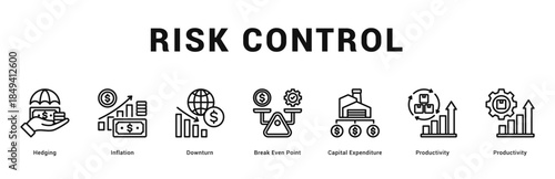 Risk Control Modern and clean web banner illustration featuring thematic icons for visual communication