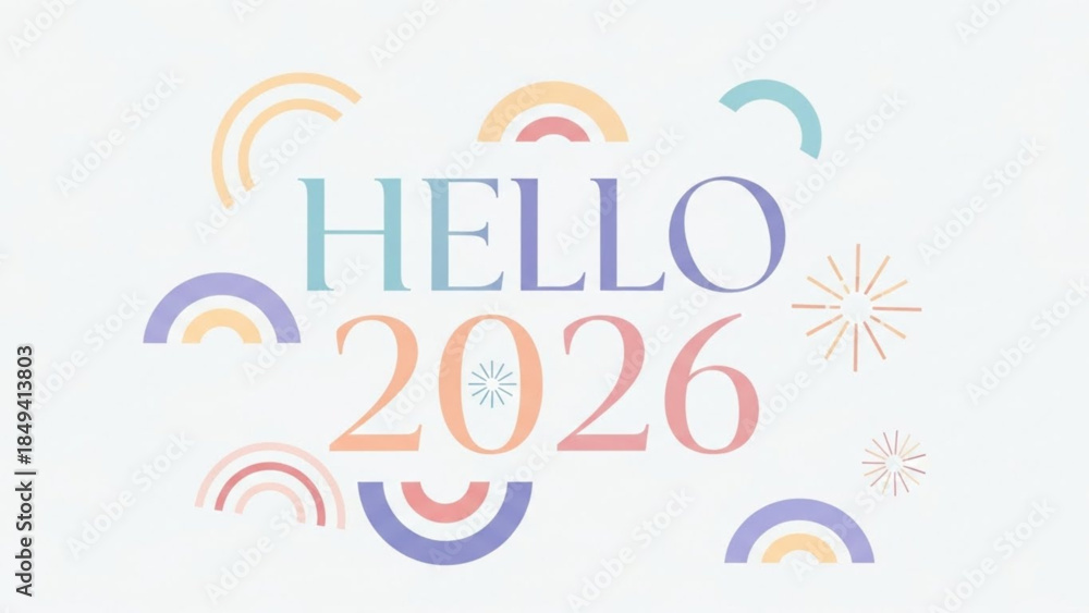 Obraz premium Creative New Year 2026 Banner Vector For Digital Marketing Use