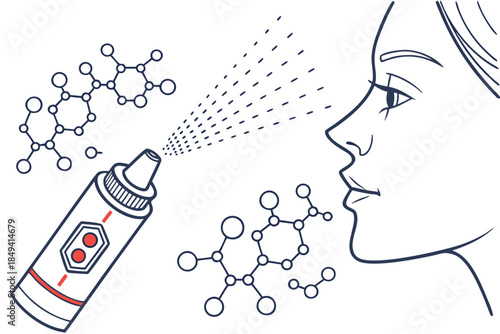 Science-Infused Beauty: This image is a blend of science and beauty. It portrays a woman's profile, experiencing a gentle spray from a cosmetic device.