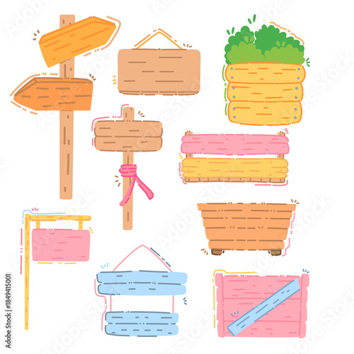 set of wooden labels