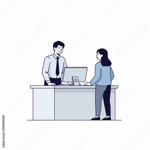 Female Customer Consulting with Male Bank Employee