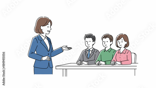 Female Speaker Giving Presentation to Small Audience