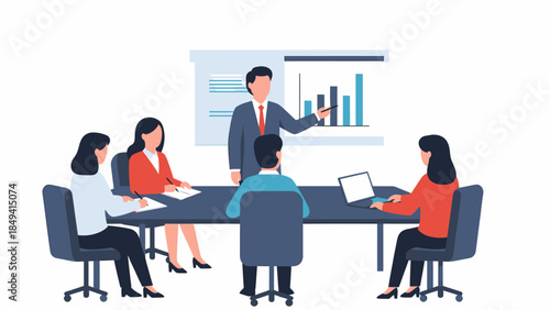 Corporate Team Meeting Financial Presentation Strategy