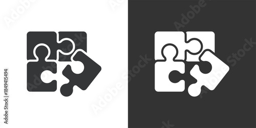 Solution and Collaboration icon. Solid glyph series icon