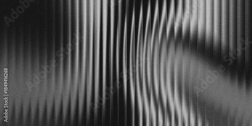 Schilderij op canvas Abstract black and white background with elegant vertical fluted glass texture