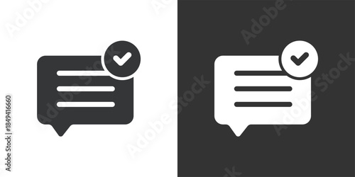 Message Delivered icon. Solid glyph series icon