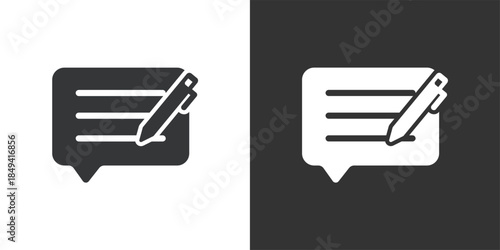 Write a Message icon. Solid glyph series icon