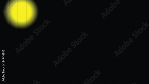 Yellow light in the dark black color and line gradients type background