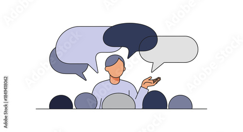 Businessman presenting ideas to engaged audience in meeting