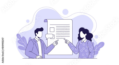 Business colleagues discussing project details with a presentation