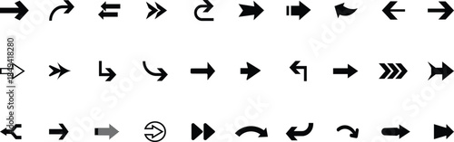 Arrow set.  arrow cursor. Modern simple arrows. collection, different arrow. arrow big black vector set.