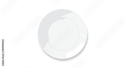 A pristine empty white ceramic dinner plate with subtle reflections presented cleanly on a bright background symbolizing culinary readiness and