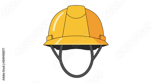 A vivid yellow protective hard hat, essential safety gear for construction sites and industrial work zones, ensuring crucial head protection for all