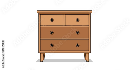 Minimalist wooden furniture illustration for compact storage and home decor accents
