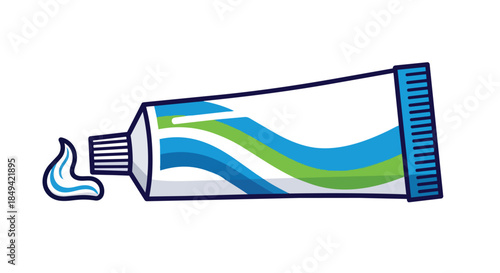 Refreshing oral care essential toothpaste tube with a squeeze of fresh mint gel for daily dental hygiene and a bright healthy smile every morning