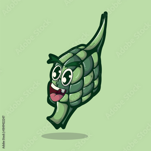 Funny Rice Dumpling Mascot for Eid Al-Fitr Celebration