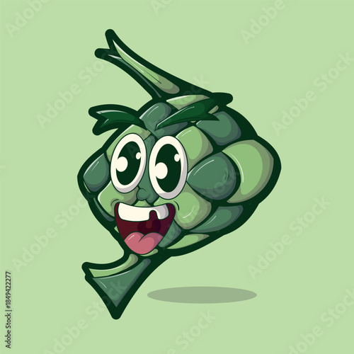 Happy Ketupat Mascot Character Illustration in Cartoon Style