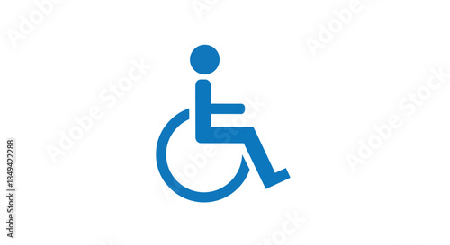 Clear blue universal access symbol for disability inclusion and mobility aid accessibility, essential for public spaces.