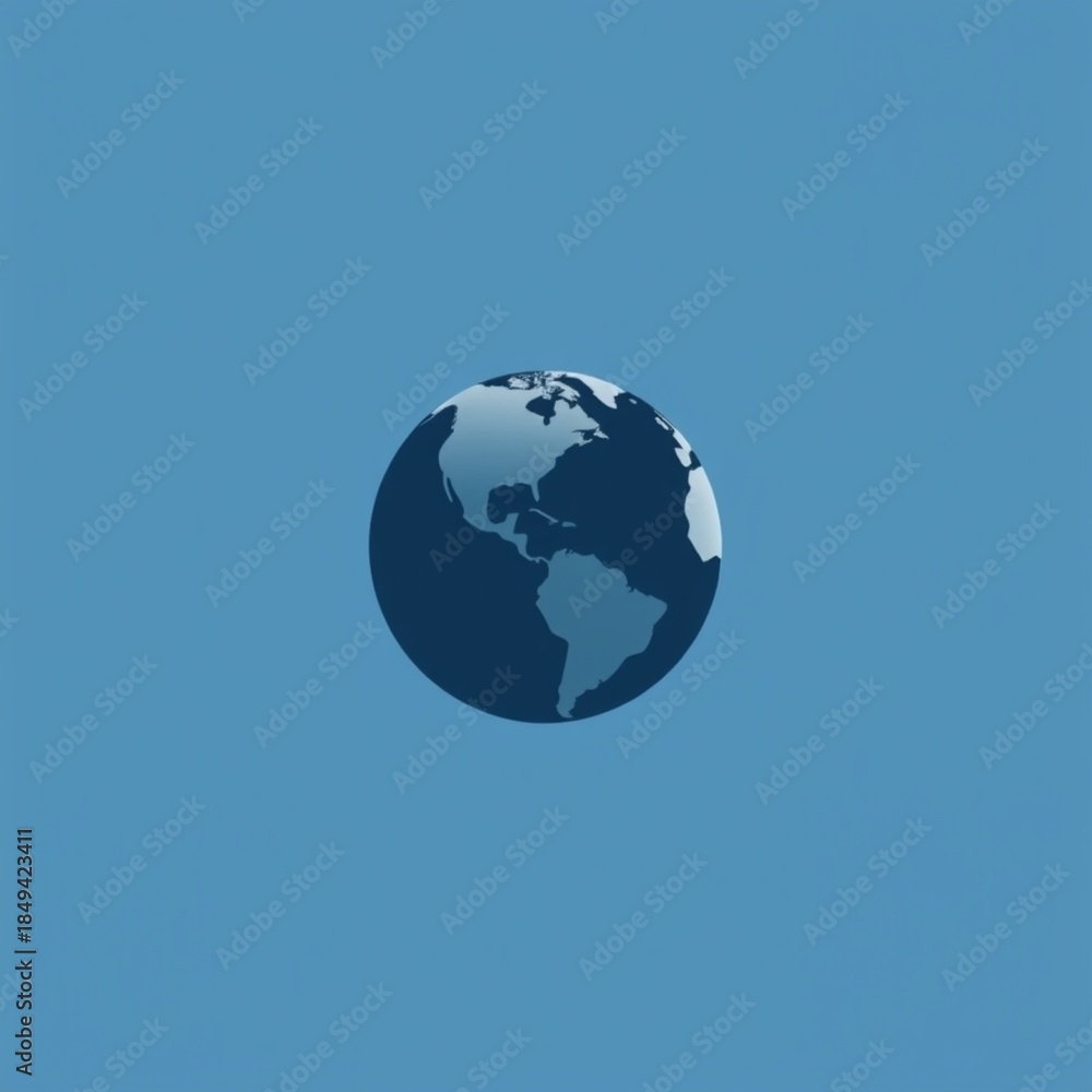 Naklejka premium blue globe on blue