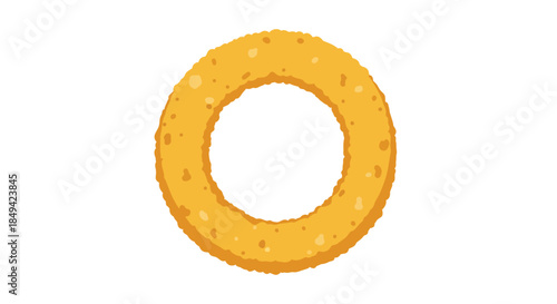 Crispy golden fried onion ring appetizer isolated on a pristine white background, a delectable snack for food enthusiasts and fast-food cravings,