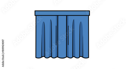 Simple illustrative graphic of a vibrant blue two-door storage cabinet featuring a minimalist design against a clean white background an ideal icon