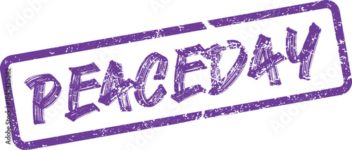Peace Day Text Grunge Rubber Stamp for International Peace Events and Commemorations