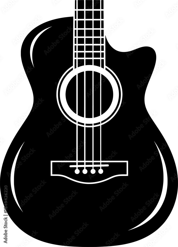 Fototapeta premium Minimalist Bassist Gear Illustration - Isolated Rock Music Symbol