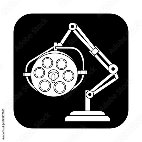 A robotic arm holding a camera lens with multiple glass elements in a studio setting