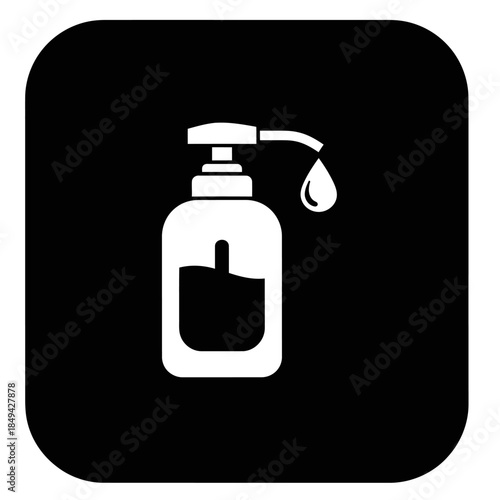 Dispenser releasing a single drop on a black background