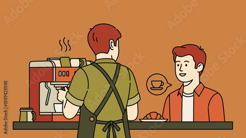 Enjoying a delicious coffee and pastry at a local cafe with friendly service, perfect for a relaxing break or casual meeting in a cozy atmosphere