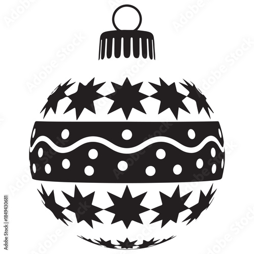 Decorative Christmas ornament with stars and polka dots